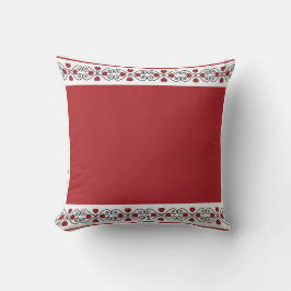 Rotes und weißes Herzkissen Kissen