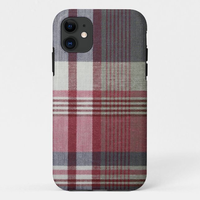 Rotes und weißes kariertes Case-Mate iPhone hülle (Rückseite)