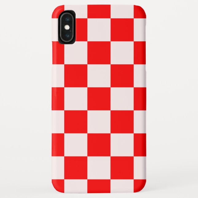 rotes und weißes kariertes Muster Case-Mate iPhone Hülle (Rückseite)