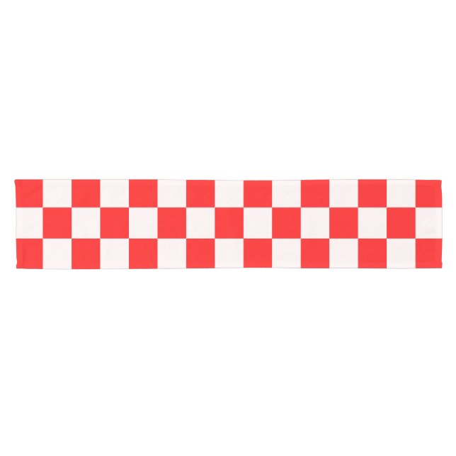 rotes und weißes kariertes Muster Kurzer Tischläufer (Horizontal)
