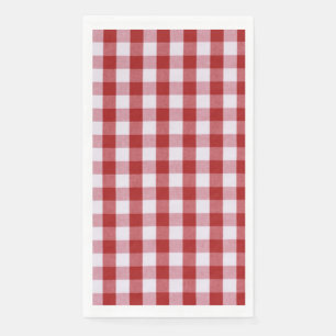 Rotes und weißes kariertes Muster/Quadrate Serviette