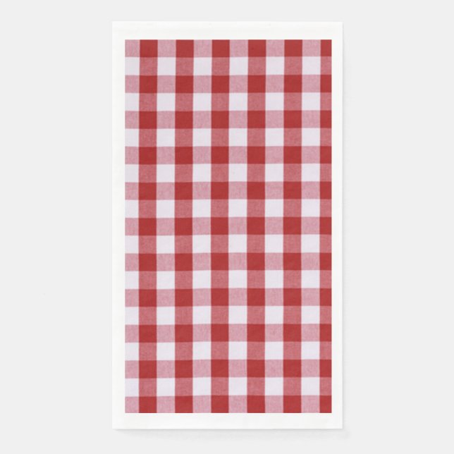 Rotes und weißes kariertes Muster/Quadrate Serviette (Vorderseite)