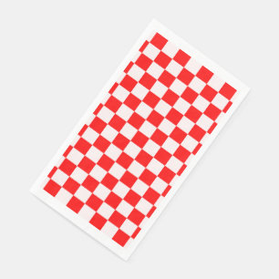 rotes und weißes kariertes Muster Serviette