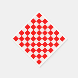 rotes und weißes kariertes Muster Serviette