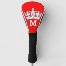 Rotes und weißes Kronen-Monogramm personalisiert