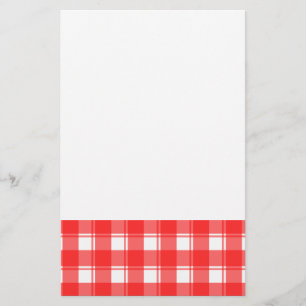 Rotes und Weißes Land Kariert gestrichen Briefpapier