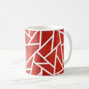 Rotes und weißes Mosaikmuster Kaffeetasse