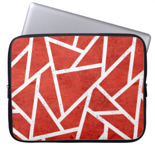 Rotes und weißes Mosaikmuster Laptopschutzhülle