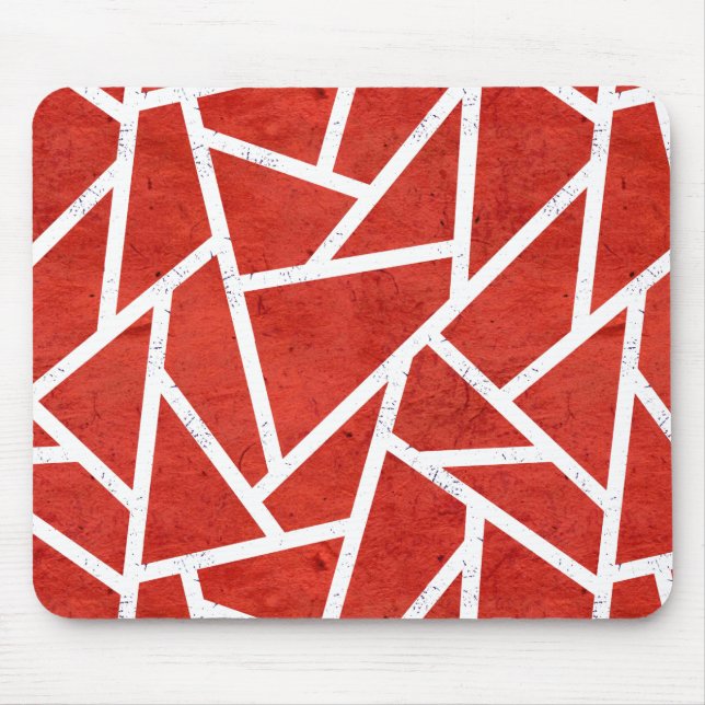 Rotes und weißes Mosaikmuster Mousepad (Vorne)