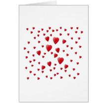 Rotes und weißes Muster der Liebe-Herzen