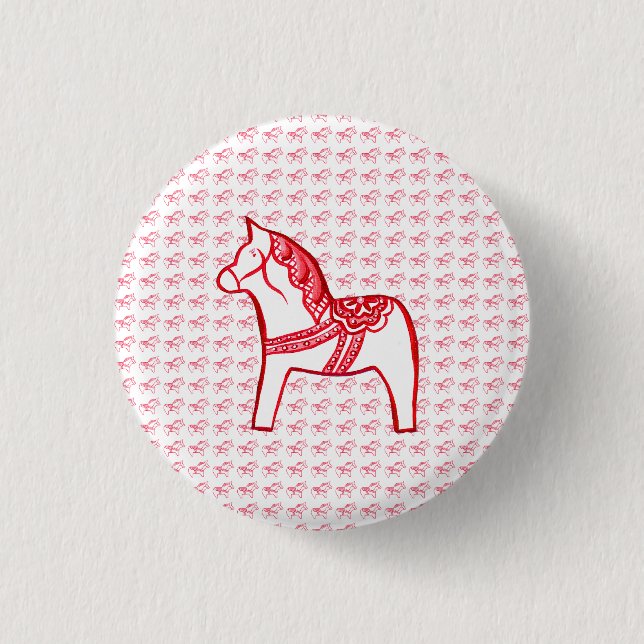 Rotes und Weißes Pferd Button (Vorderseite)