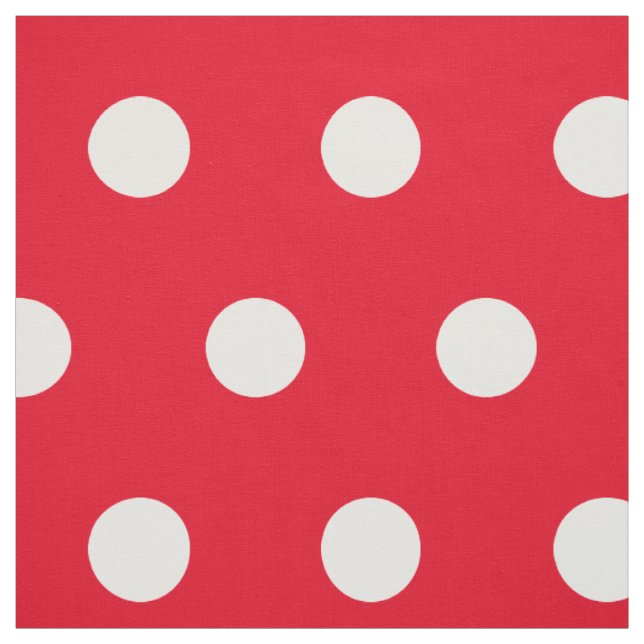 Rotes und weißes Polka-Punktmuster | Anpassen Stoff (Muster)