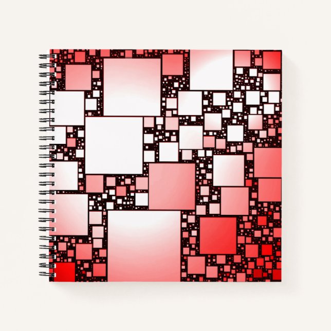 Rotes und weißes Quadrat-TanzspiralNotebook Notizbuch (Vorderseite)