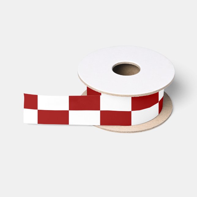 Rotes und weißes Rechteck-Band Satinband (Spule)