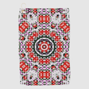 Rotes und weißes Schach oder Pixelkaleidoskop Golfhandtuch