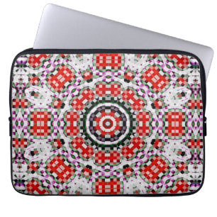 Rotes und weißes Schach oder Pixelkaleidoskop Laptopschutzhülle