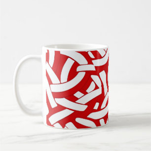 💫 rotes und weißes spiralförmiges 🎨 kaffeetasse