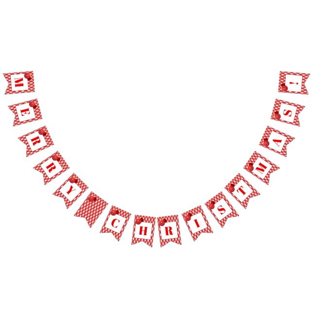 Rotes und weißes Thema/frohe Weihnachten Wimpelkette (Alle)