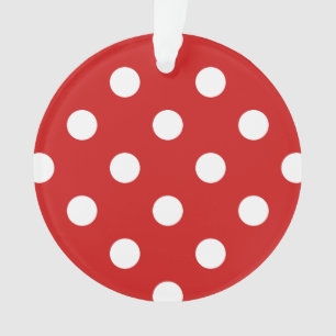 Rotes und weißes Tupfen-Muster Ornament