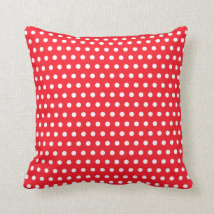 Rotes und weißes Tupfen-Muster. Spotty. Kissen