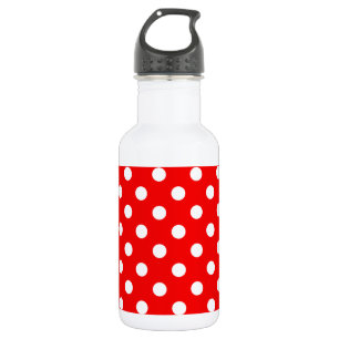 Rotes und weißes Tupfen-Muster Trinkflasche