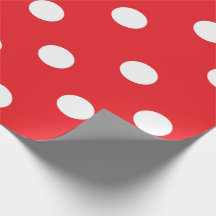 Rotes und weißes Tupfen-Packpapier 30" x 6"