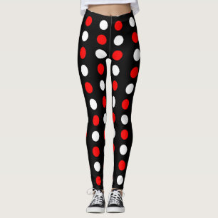 Rotes und weißes Tupfenmuster Leggings