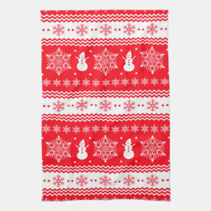 Rotes und weißes Weihnachten Handtuch