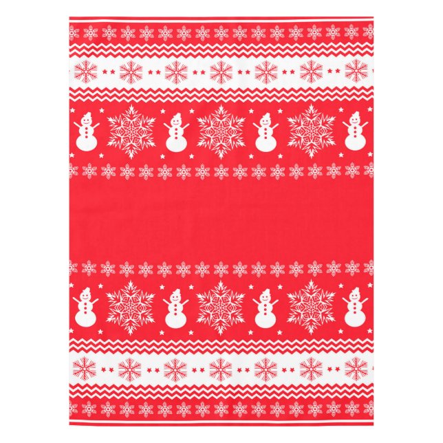 Rotes und weißes Weihnachten Tischdecke (Vorderseite)
