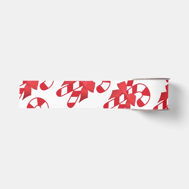 Rotes und weißes Zuckerstange-Band Ripsband (Vorderseite)