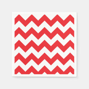 Rotes und Zickzack Weißbuch Napkin Serviette