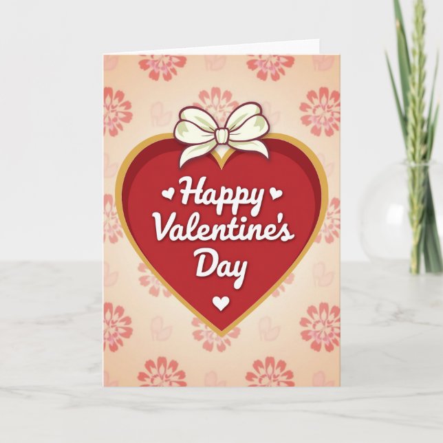 Rotes Valentinstag süßes Karte (Vorderseite)