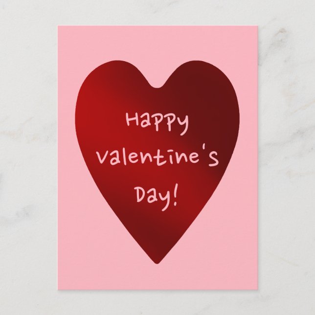 Rotes Valentinstagherz Feiertagspostkarte (Vorderseite)