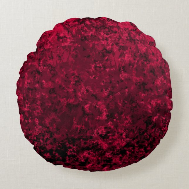 Rotes Velvet Rundes Kissen (Vorderseite)