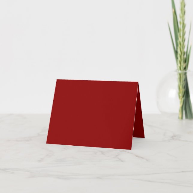 Rotes Velvet, Solid Color | Classic | elegant Dankeskarte (Vorderseite)