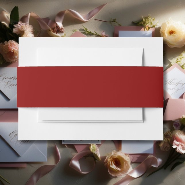 Rotes Velvet, Solid Color | Classic | elegant Einladungsbanderole (Von Creator hochgeladen)