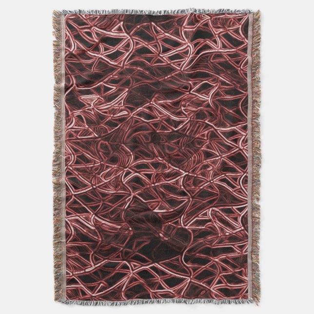 Rotes verflochtenes Netz aus rustikalem und gezoge Decke (Vorderseite Vertikal)