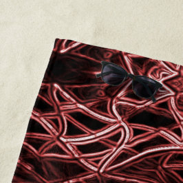 Rotes verflochtenes Netz aus rustikalem und gezoge Strandtuch