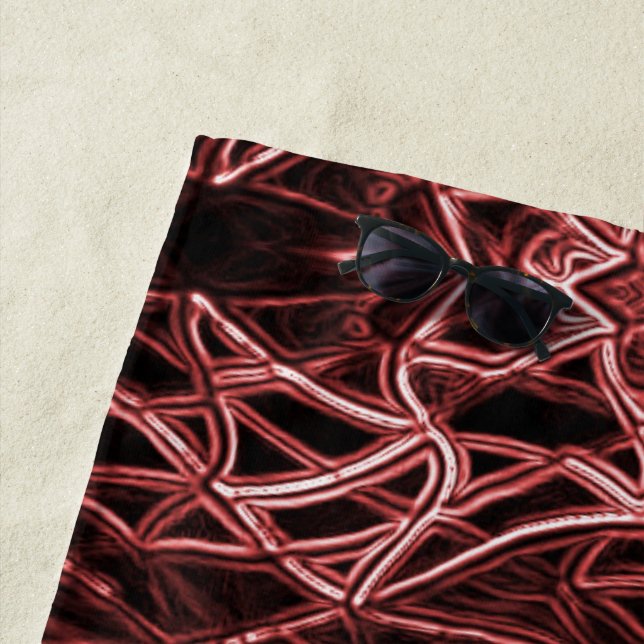 Rotes verflochtenes Netz aus rustikalem und gezoge Strandtuch (Beispiel)