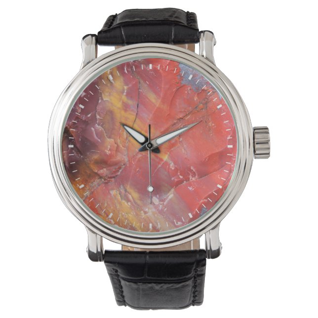 Rotes versteinertes Holz, Arizona Armbanduhr (Vorderseite)