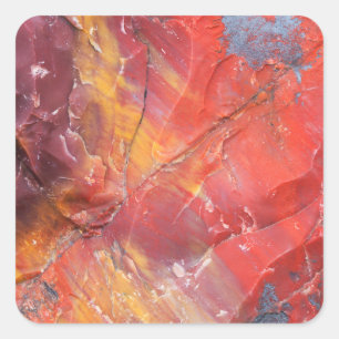 Rotes versteinertes Holzdetail, Arizona Quadratischer Aufkleber