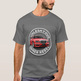 Rotes Vintage-Auto T-Shirt