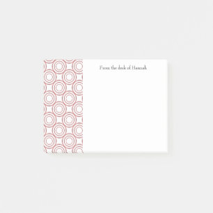 Rotes Vintage-Kreis-Muster personalisierte Notizen