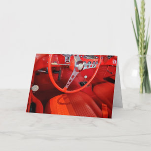 rotes Vintage-Sportwagen-Interieur Karte