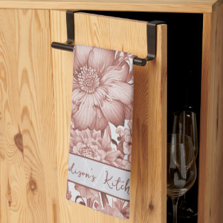 Rotes Vintages Chinoiserie Personalisiertes Floren Geschirrtuch