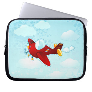 Rotes Vintages Flugzeug, Laptop-Hülle Laptopschutzhülle