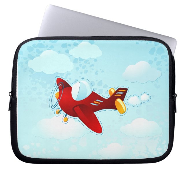 Rotes Vintages Flugzeug, Laptop-Hülle Laptopschutzhülle (Vorderseite)