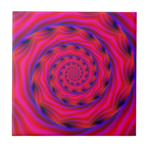 Rotes Violett und Blauer Spiral Fliese