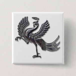 Rotes Vogelglas Button