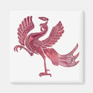 Rotes Vogelglas Magnet
